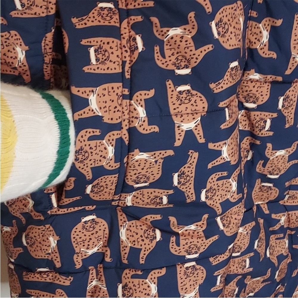 Compania Fantastica Sumo Cat Print Puffer Coat size Large - Picture 7 of 16